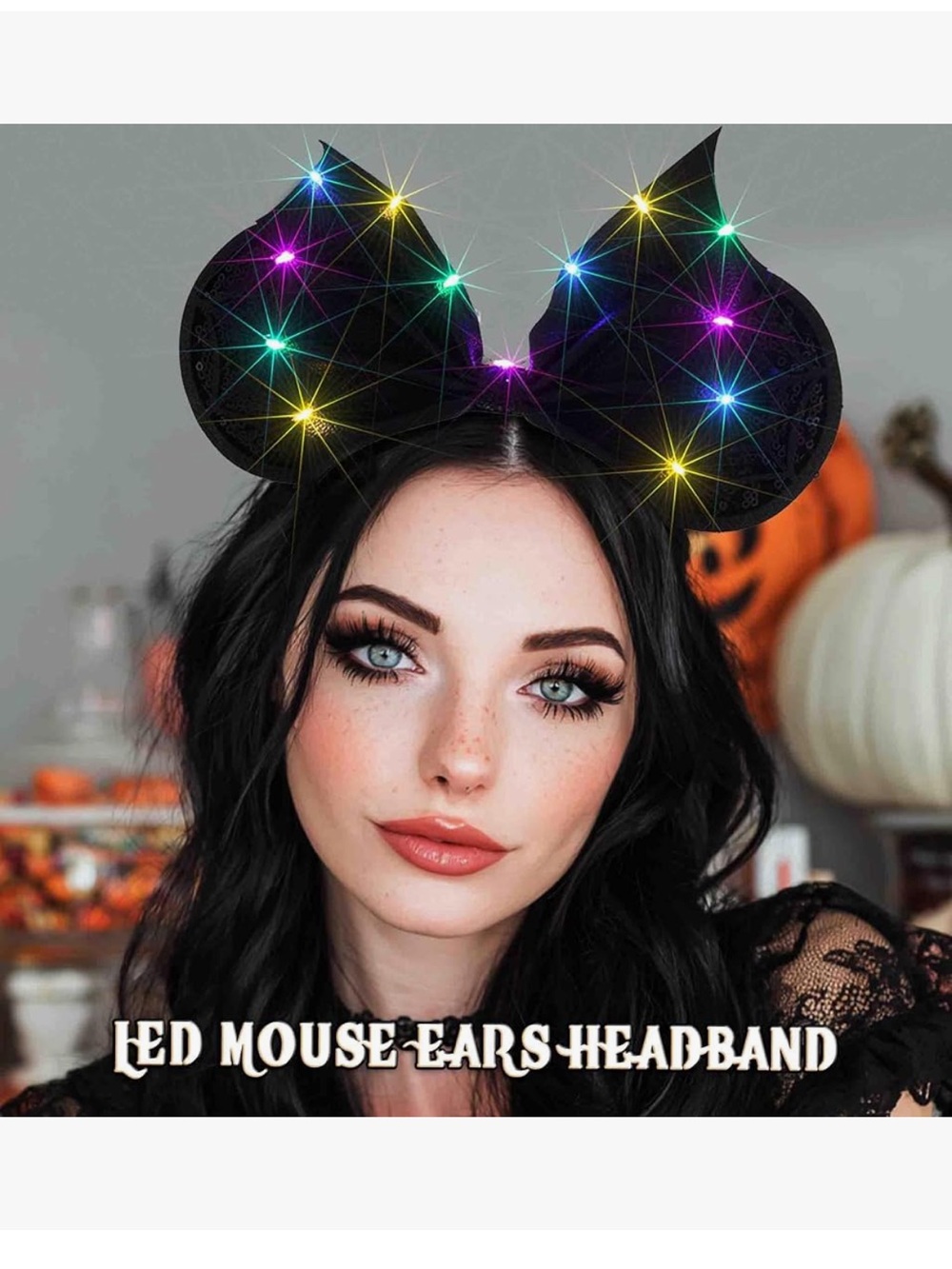Light Up Mouse Ears Headbands Led Bat Hairbands - Picture 7 of 8